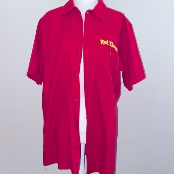 Retro pinup “Red Elvises” button down shirt - Picture 3 of 6